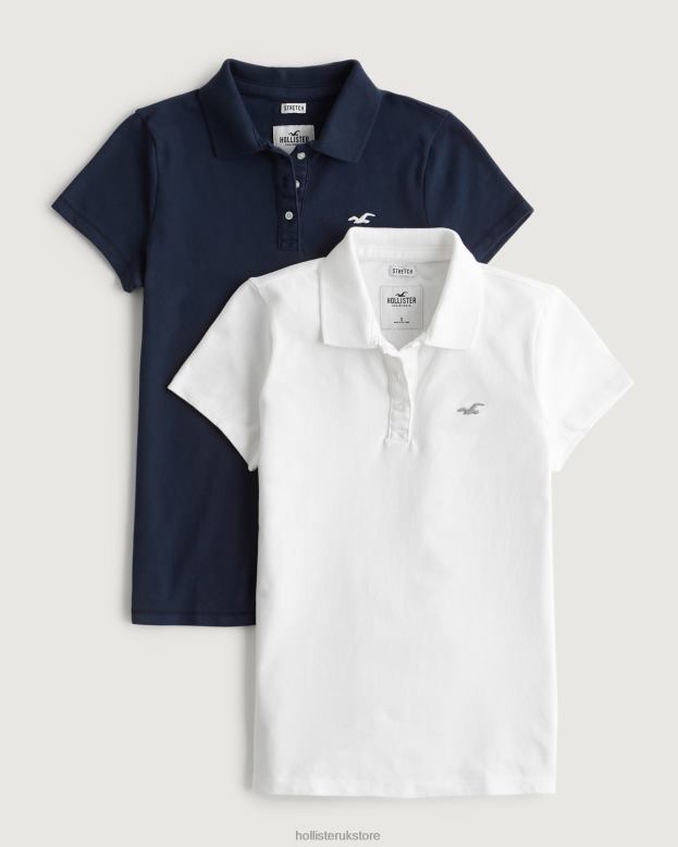 Tops Hollister Women Polo 2-Pack 48820444 Navy And White