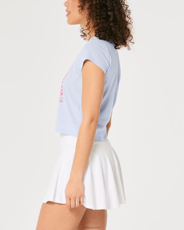 Tops Hollister Women Relaxed California Graphic Baby Tee 48820349 Light Blue