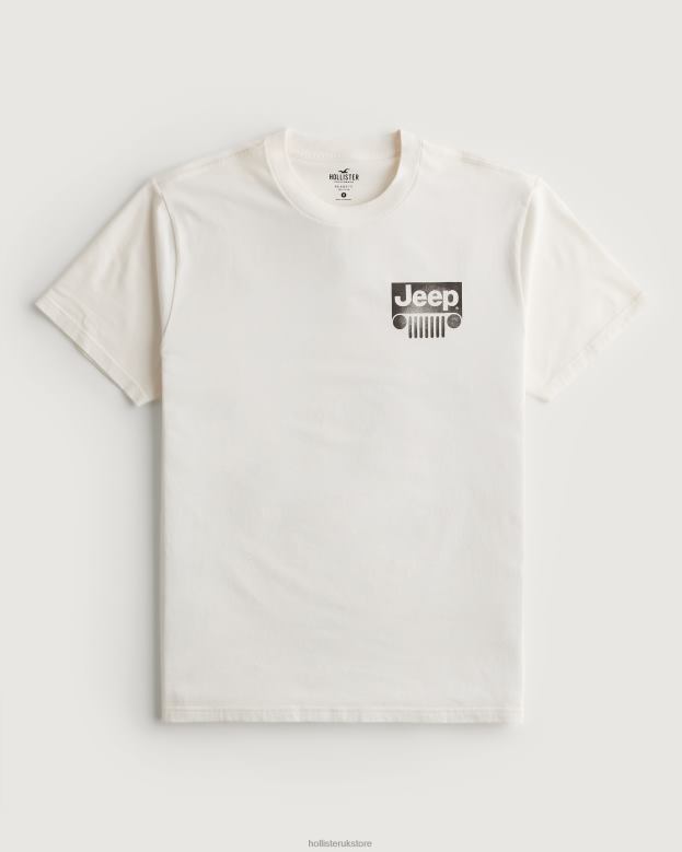 Tops Hollister Women Relaxed Jeep Graphic Tee 48820162 Off White-Jeep