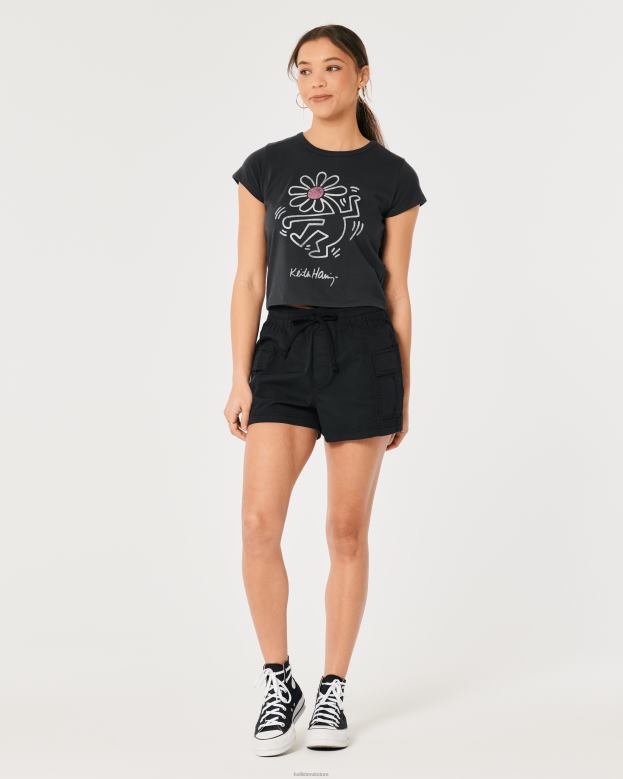 Tops Hollister Women Relaxed Keith Haring Art Graphic Tee 48820416 Black