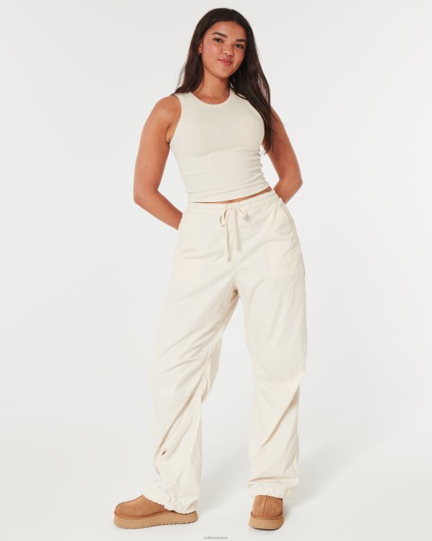 Tops Hollister Women Ribbed High-Neck Tank 4882043 Cream