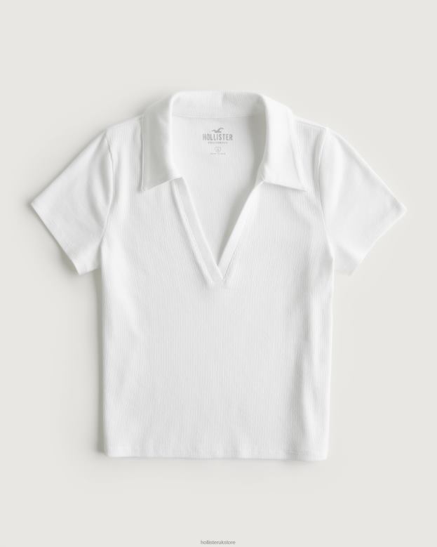 Tops Hollister Women Ribbed Polo 48820256 White