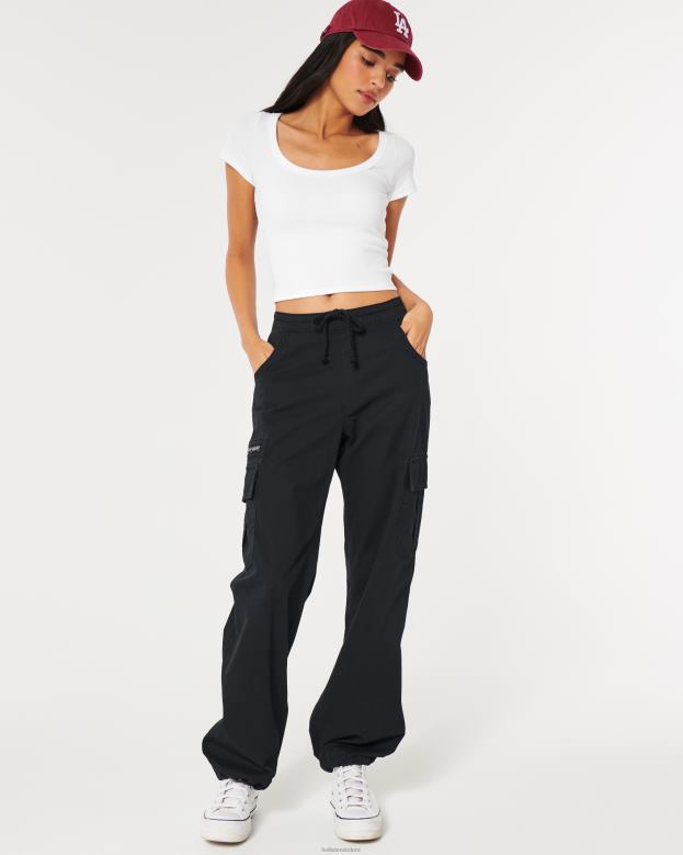 Tops Hollister Women Ribbed Scoop Baby Tee 4882099 White