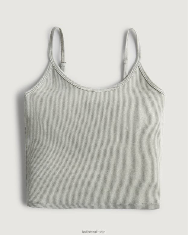 Tops Hollister Women Ribbed Scoop Cami 48820223 Sage Green