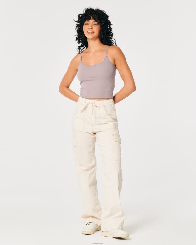 Tops Hollister Women Ribbed Scoop Cami 48820227 Purple Grey