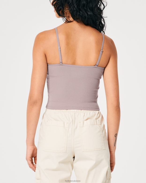 Tops Hollister Women Ribbed Scoop Cami 48820227 Purple Grey