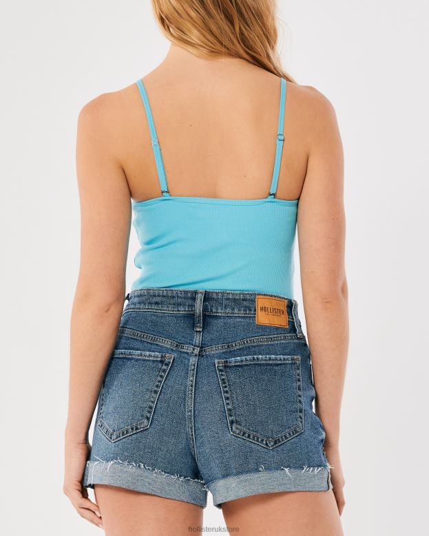 Tops Hollister Women Ribbed Scoop Cami 48820337 Turquoise