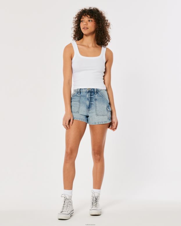 Tops Hollister Women Ribbed Square-Neck Tank 48820193 White