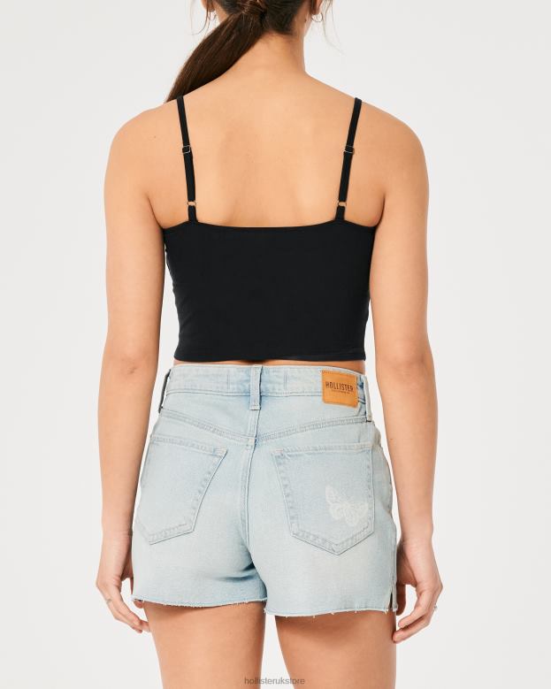 Tops Hollister Women Ruched Bust Corset Top 48820269 Black