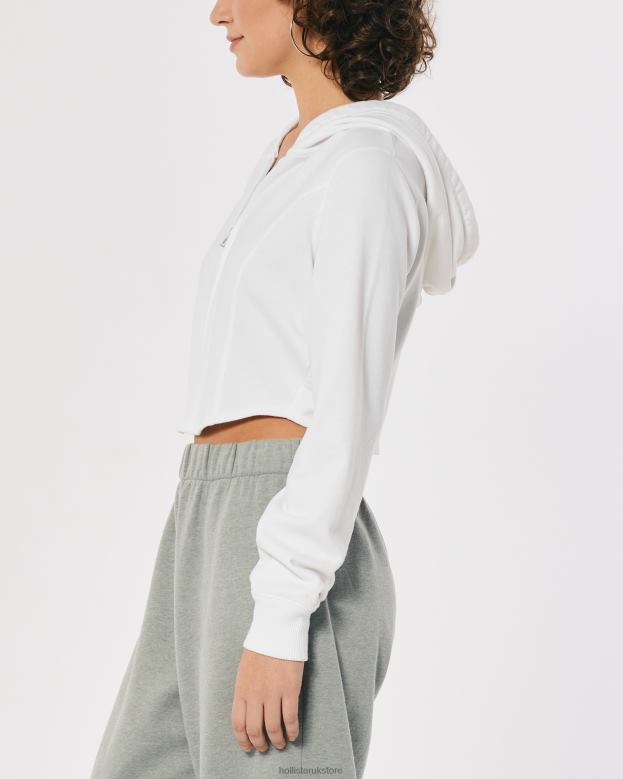 Tops Hollister Women Seamed Full-Zip Hoodie 48820226 White