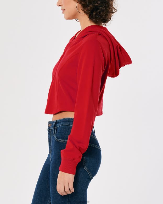 Tops Hollister Women Seamed Full-Zip Hoodie 48820341 Red