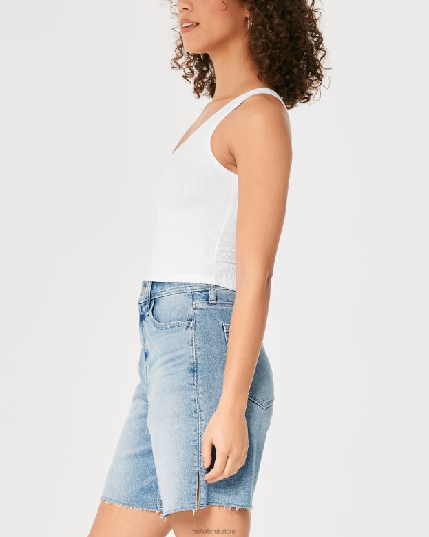 Tops Hollister Women Seamless Ribbed Fabric V-Neck Tank 4882031 White