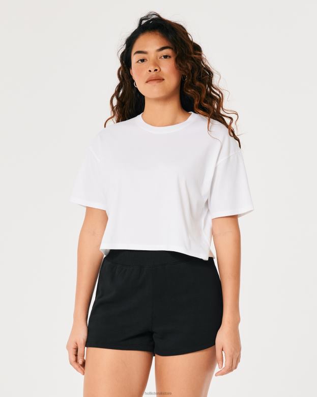 Tops Hollister Women Short-Sleeve Crop T-Shirt 48820169 White
