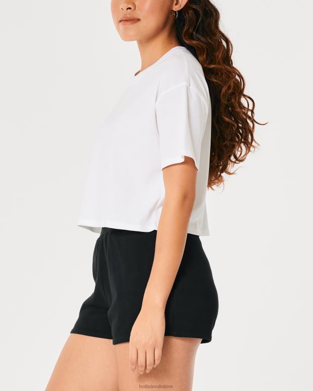 Tops Hollister Women Short-Sleeve Crop T-Shirt 48820169 White