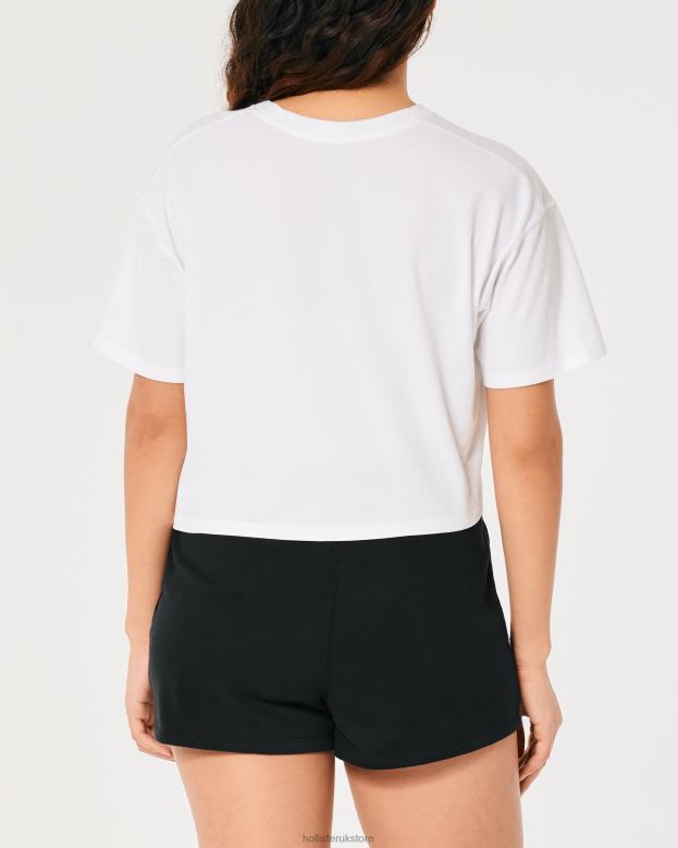 Tops Hollister Women Short-Sleeve Crop T-Shirt 48820169 White
