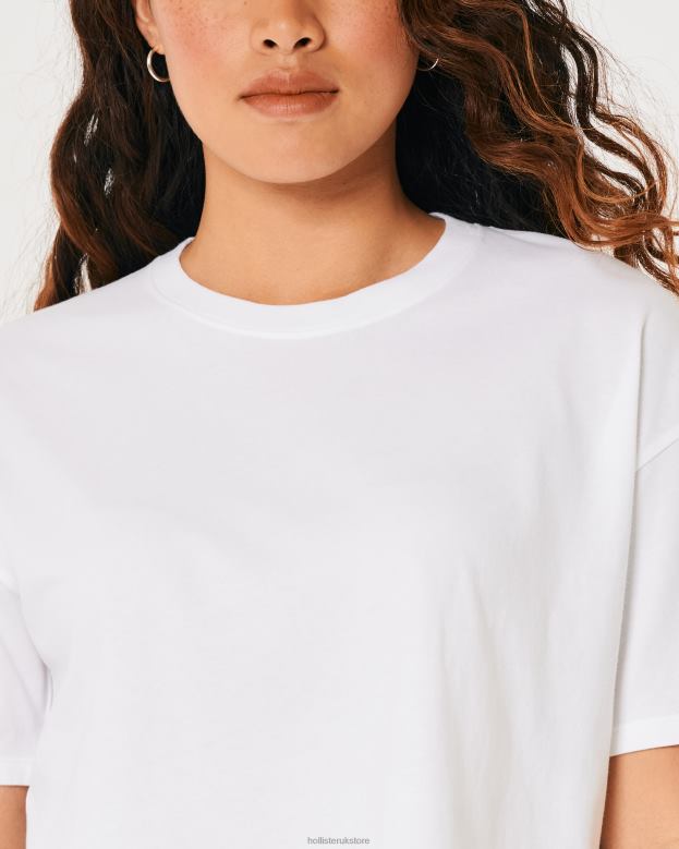 Tops Hollister Women Short-Sleeve Crop T-Shirt 48820169 White