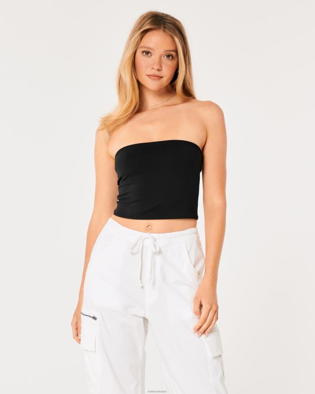 Tops Hollister Women Social Tourist Tube Top 48820238 Black