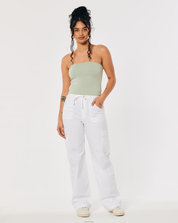 Tops Hollister Women Strapless Tube Top 48820421 Sage Green