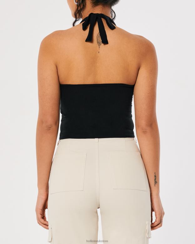Tops Hollister Women V-Neck Halter Top 48820129 Black