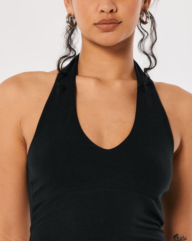 Tops Hollister Women V-Neck Halter Top 48820129 Black