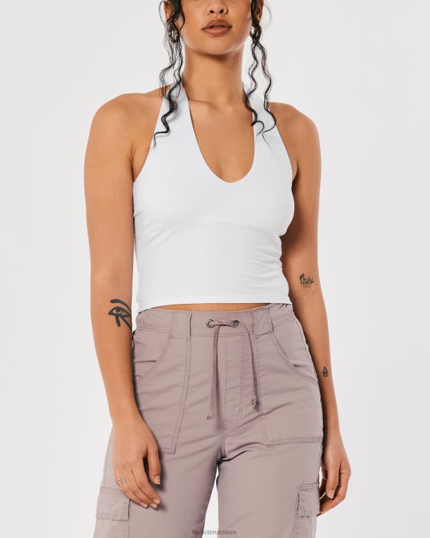 Tops Hollister Women V-Neck Halter Top 48820157 White