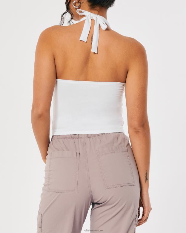 Tops Hollister Women V-Neck Halter Top 48820157 White