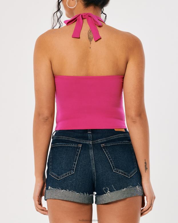 Tops Hollister Women V-Neck Halter Top 48820218 Pink
