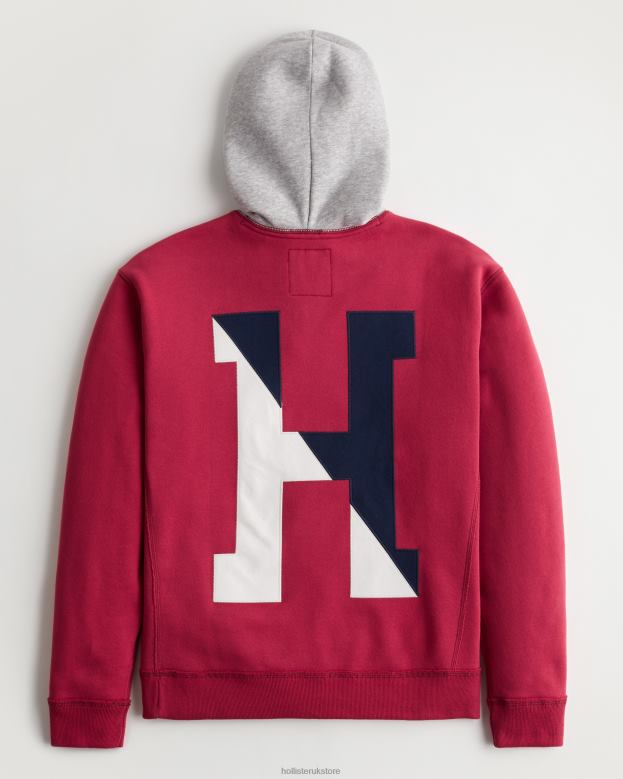 Tops Hollister x Midwest Men Kids Relaxed Logo Graphic Hoodie 48820978 Red
