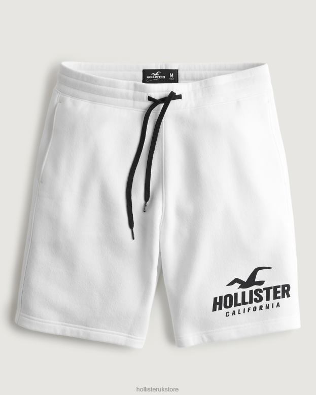 Bottoms Hollister Men Fleece Logo Graphic Shorts 9'' 488201164 White