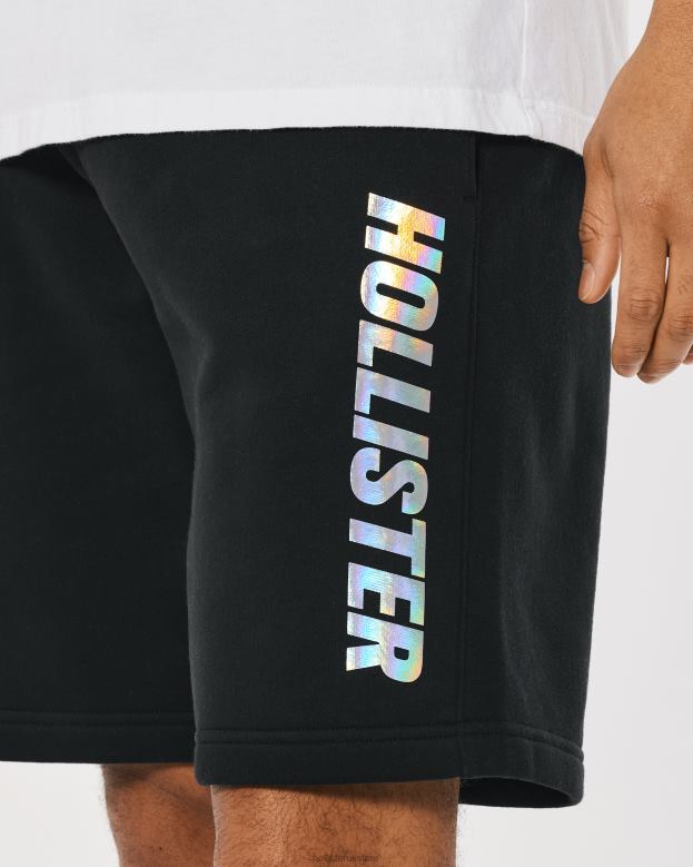 Bottoms Hollister Men Fleece Shine Logo Graphic Shorts 9'' 488201372 Black