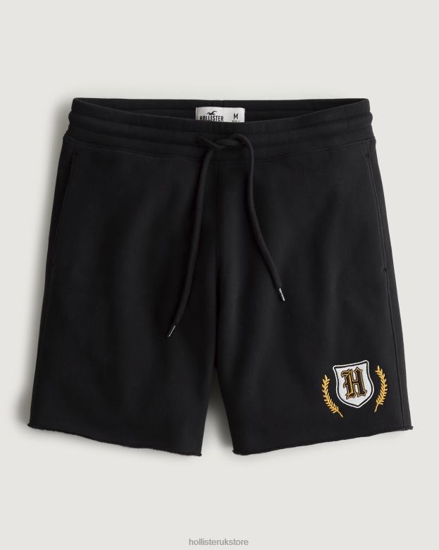 Bottoms Hollister Men Fleece Varsity Graphic Shorts 7'' 488201338 Black
