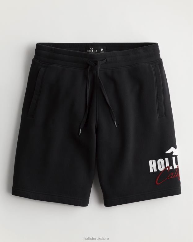 Bottoms Hollister Men Logo Graphic Fleece Shorts 9'' 488201239 Black