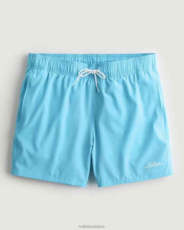 Bottoms Hollister Men Guard Swim Trunks 5'' 488201126 Turquoise