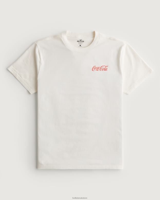 Tops Hollister Men Relaxed Coca-Cola Graphic Tee 48820897 Off White-Coca-Cola