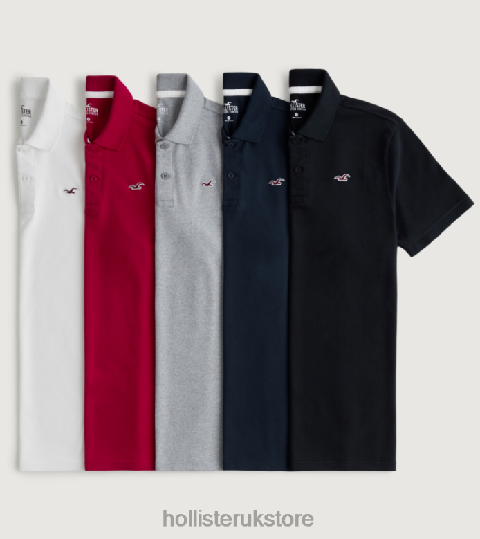 Tops Hollister Men Logo Icon Polo 5-Pack 488201099 Multi Solid