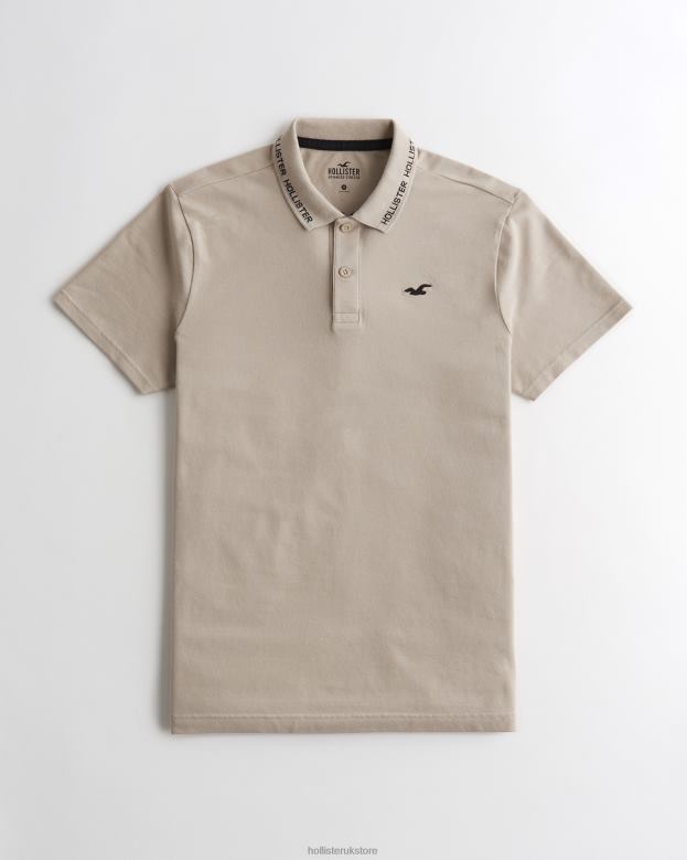 Tops Hollister Men Logo-Tipped Polo 488201072 Tan