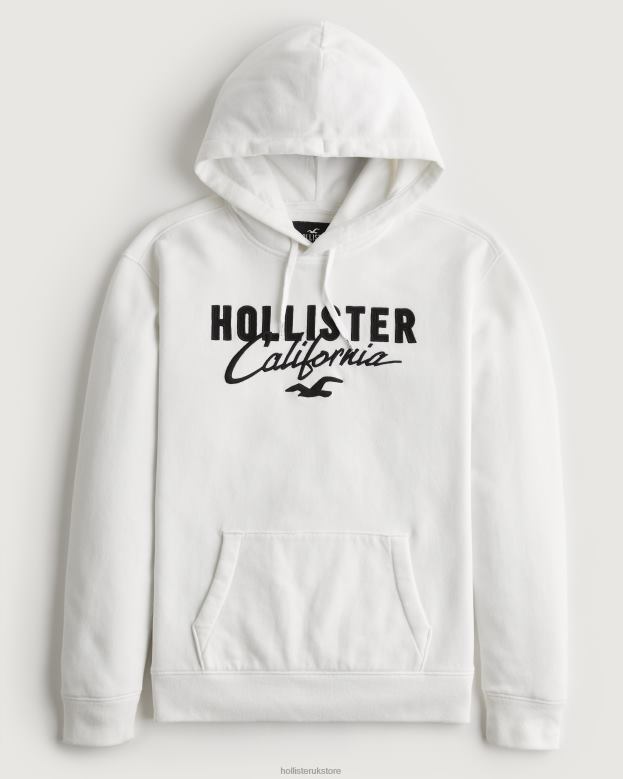Tops Hollister Men Logo Graphic Hoodie 48820900 White