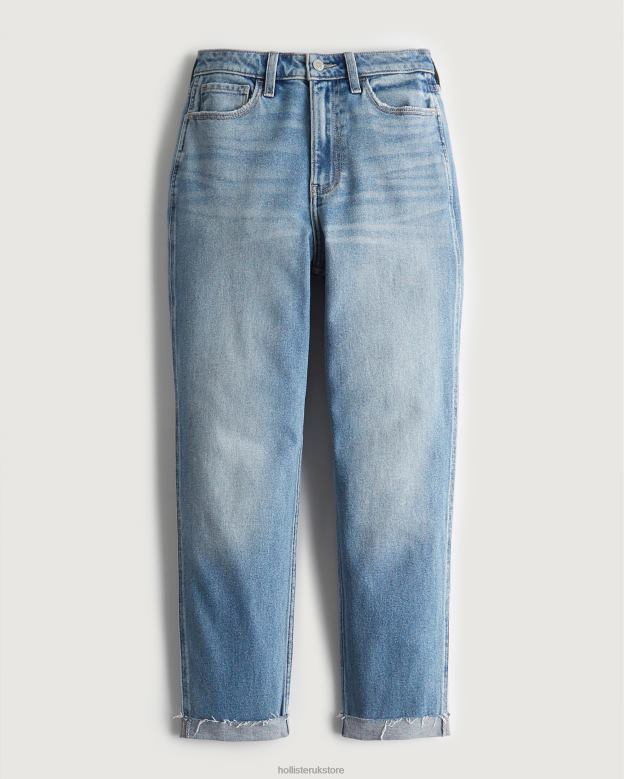Bottoms Hollister Women Ultra High-Rise Medium Wash Mom Jeans 48820529 Medium