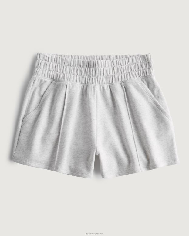 Bottoms Hollister Women Gilly Hicks Active Essentials Ultra High-Rise Fleece Shorts 48820698 Light Heather Grey