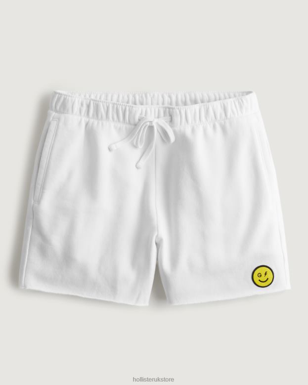 Bottoms Hollister Women Gilly Hicks Smile Series Logo Fleece Shorts 488201408 White