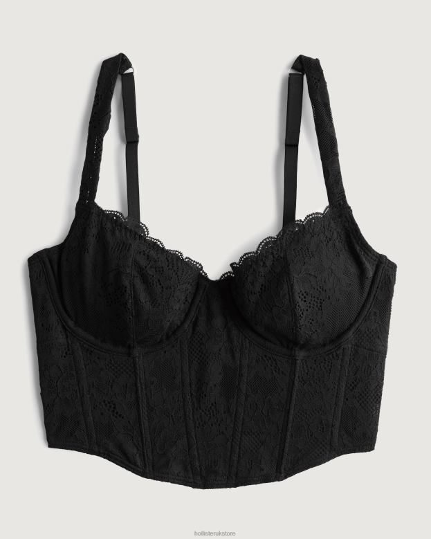 Tops Hollister Women Gilly Hicks Lace Bustier 4882097 Black Lace