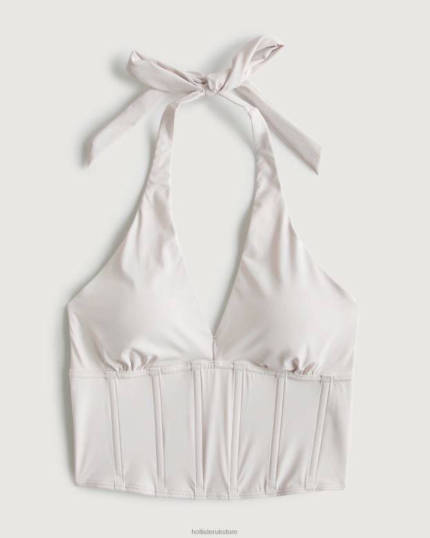 Tops Hollister Women Gilly Hicks Micro-Modal Halter Bustier 48820432 Off White