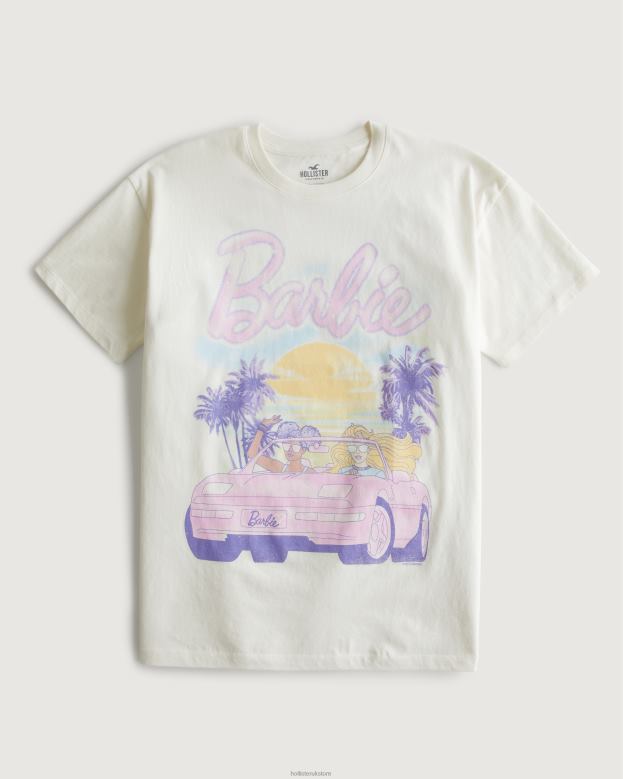 Tops Hollister Women Oversized Barbie Car Graphic Tee 488202 Cream