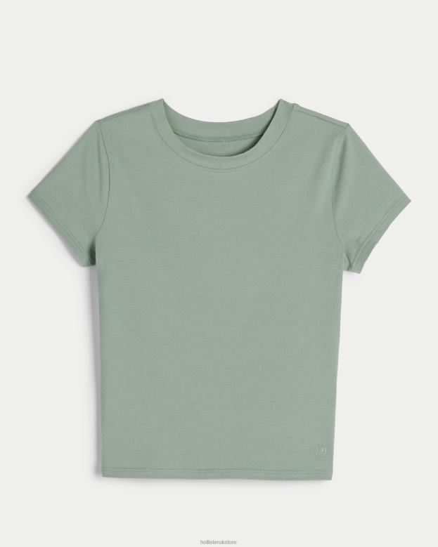 Tops Hollister Women Gilly Hicks Crew Baby Sleep Tee 48820177 Light Green