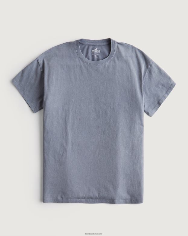 Tops Hollister Women Oversized Crew T-Shirt 4882063 Blue