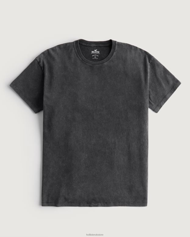 Tops Hollister Women Oversized Crew T-Shirt 4882089 Black