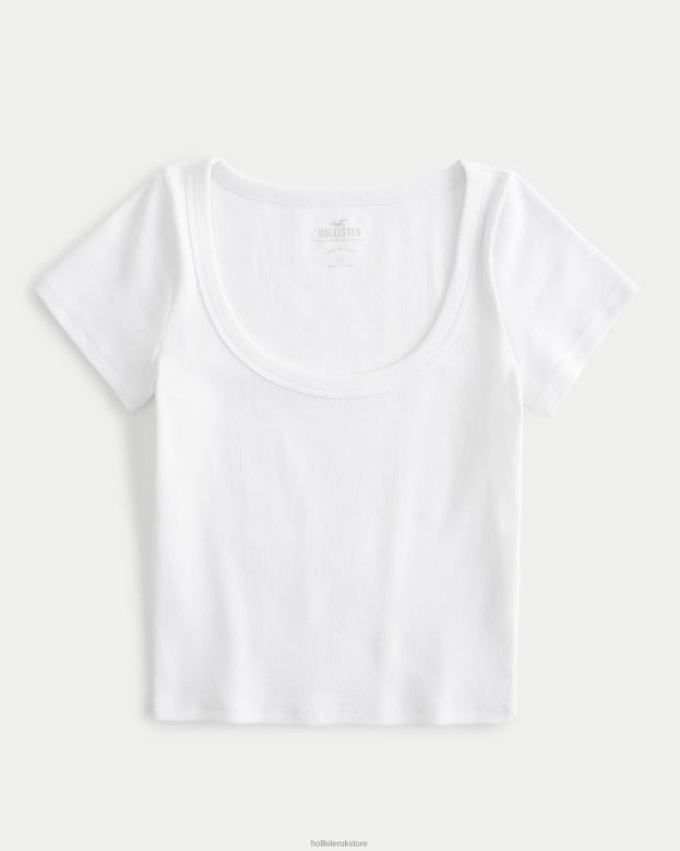 Tops Hollister Women Ribbed Scoop Baby Tee 4882099 White