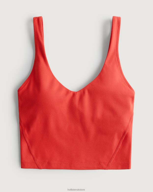 Tops Hollister Women Gilly Hicks Active Recharge Plunge Tank 48820369 Red