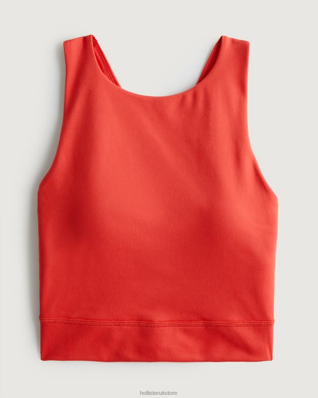 Tops Hollister Women Gilly Hicks Active Recharge Strappy High-Neck Tank 48820370 Red