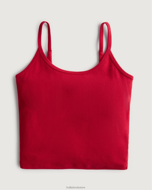 Tops Hollister Women Ribbed Scoop Cami 48820194 Red